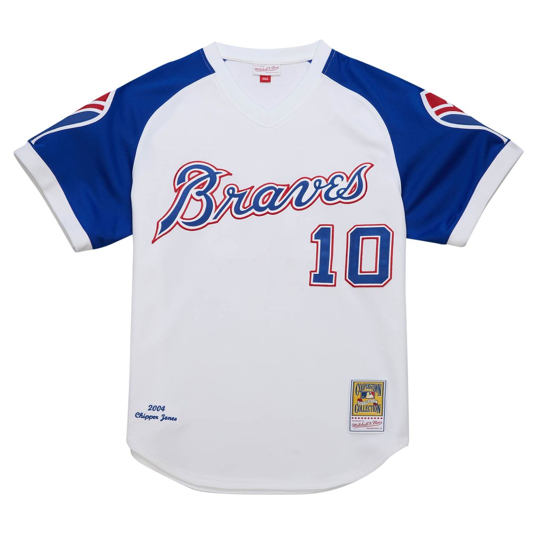 Chipper Jones Atlanta Braves Mitchell & Ness 2004 Cooperstown Collection Authentic Throwback Jersey - White Official MLB Team Apparel Baseball Fan Gea