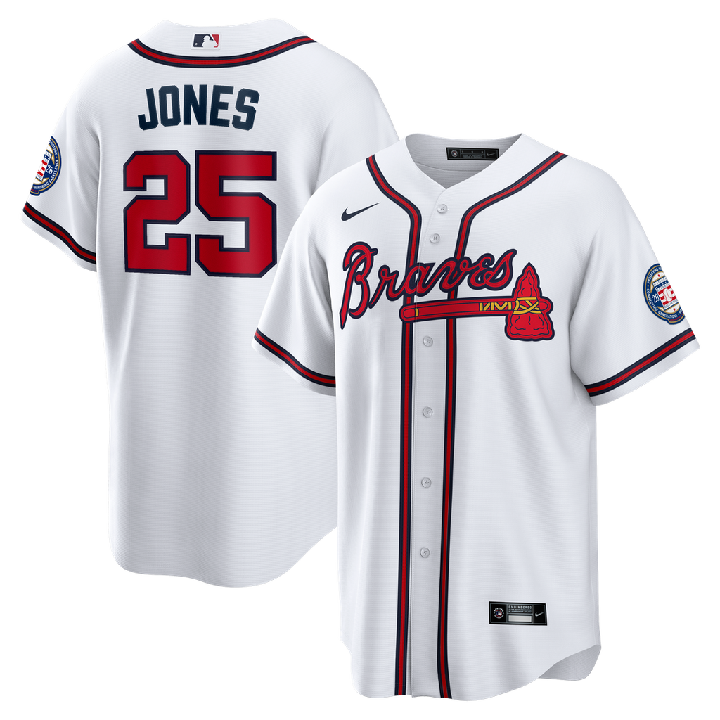 Andruw Jones Atlanta Braves Nike Home Replica 2026 Hall of Fame Patch Jersey - White Official MLB Team Apparel Baseball Fan Gear