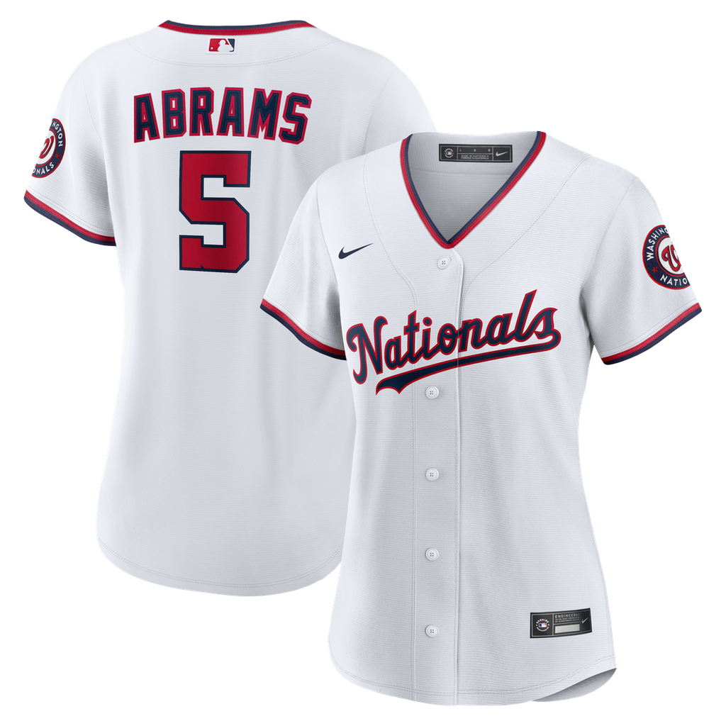 CJ Abrams Washington Nationals Nike Women's Home Replica Player Jersey - White Official MLB Team Apparel Baseball Fan Gear