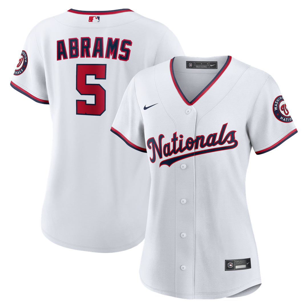 CJ Abrams Washington Nationals Nike Women's Home Replica Player Jersey - White Official MLB Team Apparel Baseball Fan Gear