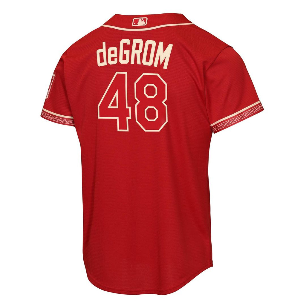 Jacob deGrom Texas Rangers Nike Youth 2026 City Connect Stadium Jersey - Red Official MLB Team Apparel Baseball Fan Gear