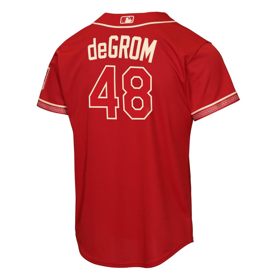 Jacob deGrom Texas Rangers Nike Youth 2026 City Connect Stadium Jersey - Red Official MLB Team Apparel Baseball Fan Gear
