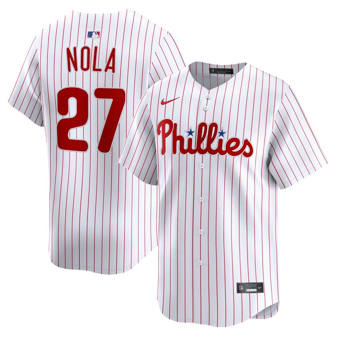 Aaron Nola Philadelphia Phillies Nike Home Limited Player Jersey - White Official MLB Team Apparel Baseball Fan Gear