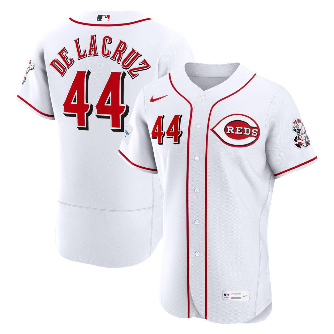Elly De La Cruz Cincinnati Reds Nike Home Authentic Sponsor Patch Jersey - White Official MLB Team Apparel Baseball Fan Gear