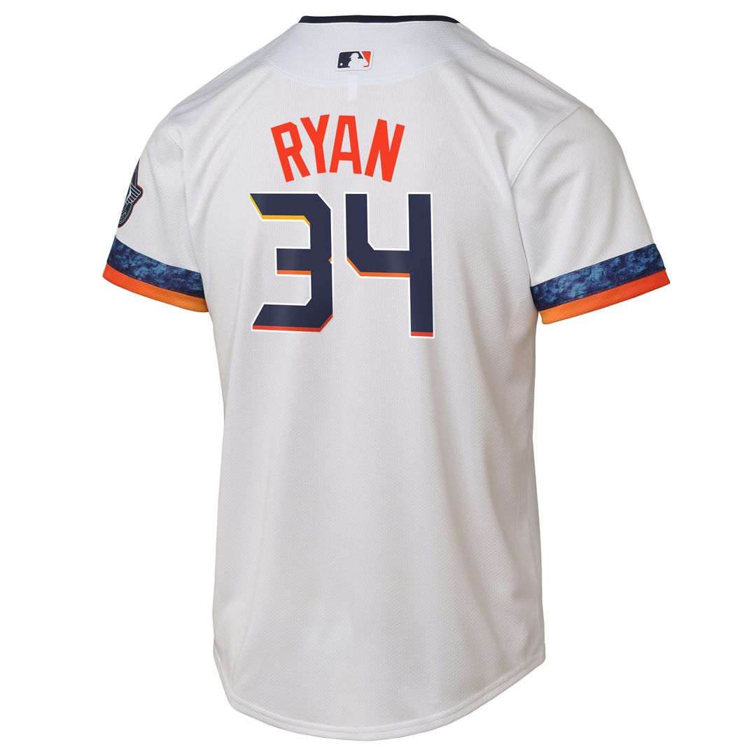 Nolan Ryan Houston Astros Nike Youth 2025 City Connect Limited Player Jersey - White Official MLB Team Apparel Baseball Fan Gear