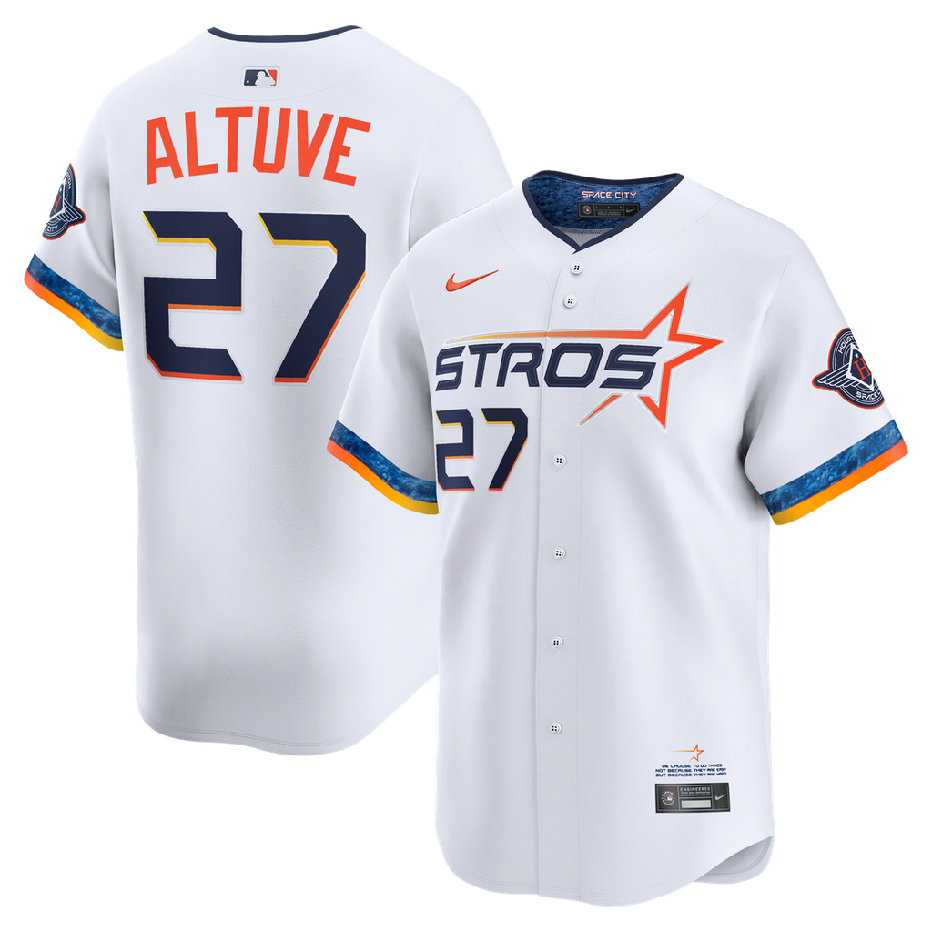 Jose Altuve Houston Astros Nike 2025 City Connect Limited Player Jersey - White Official MLB Team Apparel Baseball Fan Gear