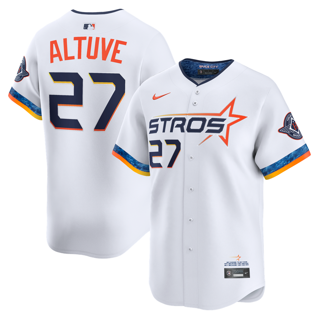 Jose Altuve Houston Astros Nike 2025 City Connect Limited Player Jersey - White Official MLB Team Apparel Baseball Fan Gear