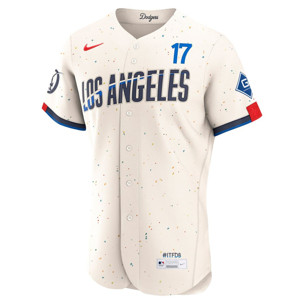 Shohei Ohtani Los Angeles Dodgers Nike City Connect Authentic Sponsor Patch Jersey - Cream Official MLB Team Apparel Baseball Fan Gear
