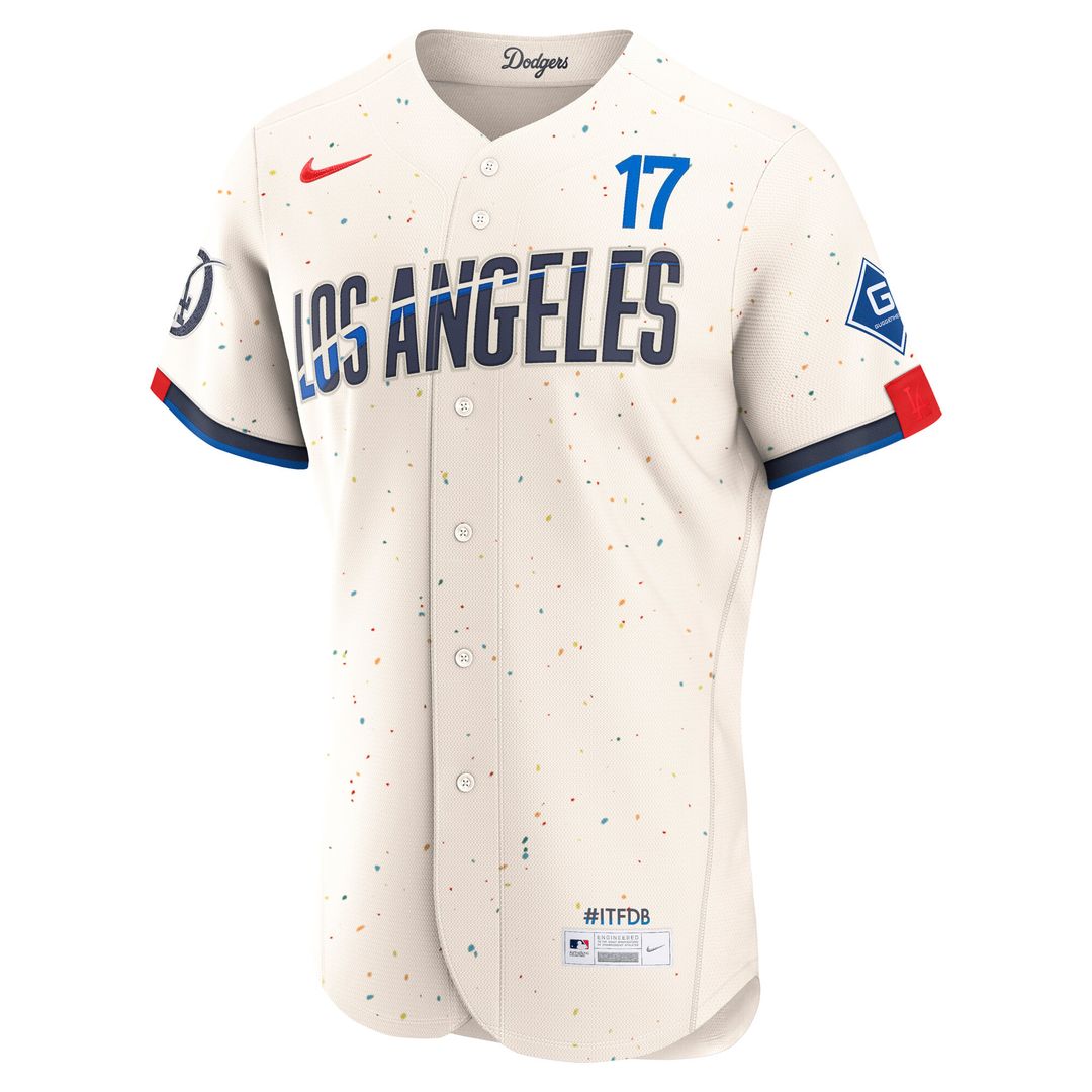 Shohei Ohtani Los Angeles Dodgers Nike City Connect Authentic Sponsor Patch Jersey - Cream Official MLB Team Apparel Baseball Fan Gear