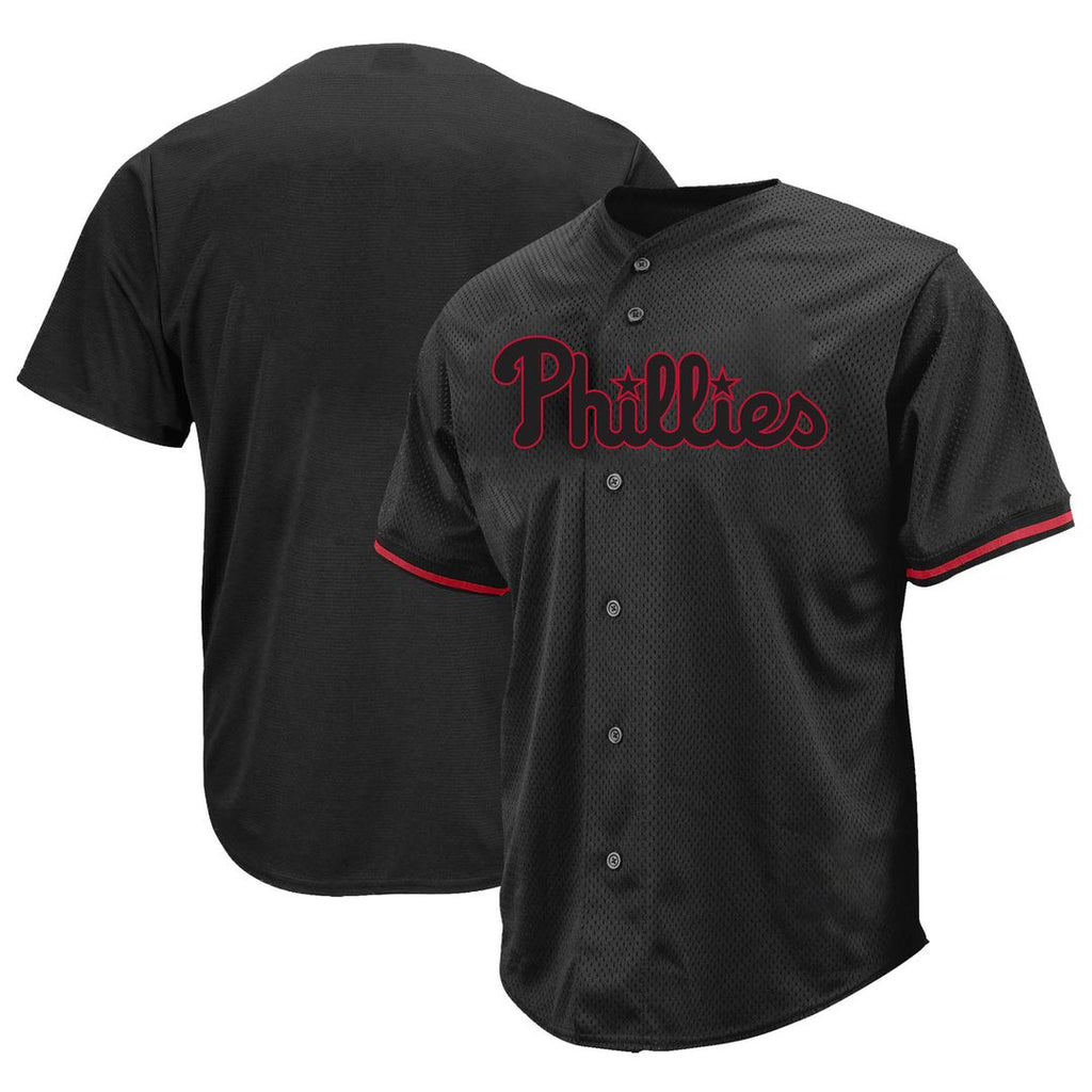Philadelphia Phillies Profile Big & Tall Pop Fashion Jersey - Black Official MLB Team Apparel Baseball Fan Gear