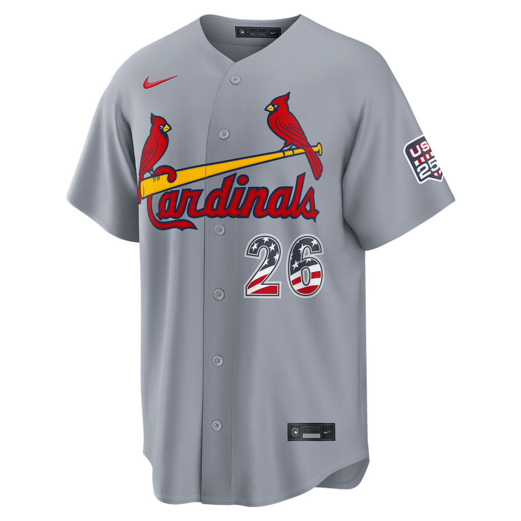 JJ Wetherholt St. Louis Cardinals Nike USA 250 Fourth of July Road Stadium Jersey - Gray Official MLB Team Apparel Baseball Fan Gear