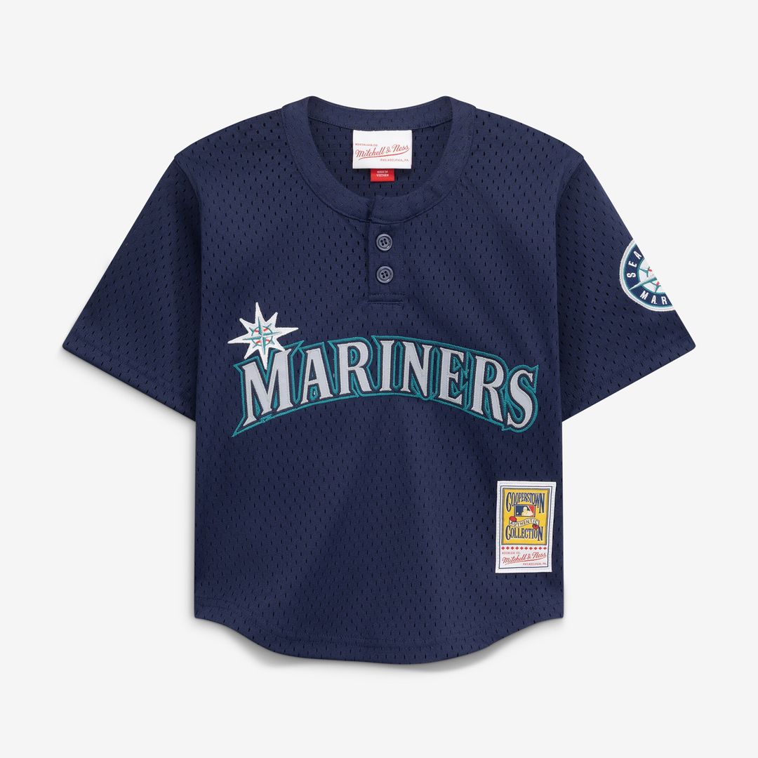 Ken Griffey Jr. Seattle Mariners Mitchell & Ness Toddler Cooperstown Collection Mesh Batting Practice Jersey - Navy Official MLB Team Apparel Baseball
