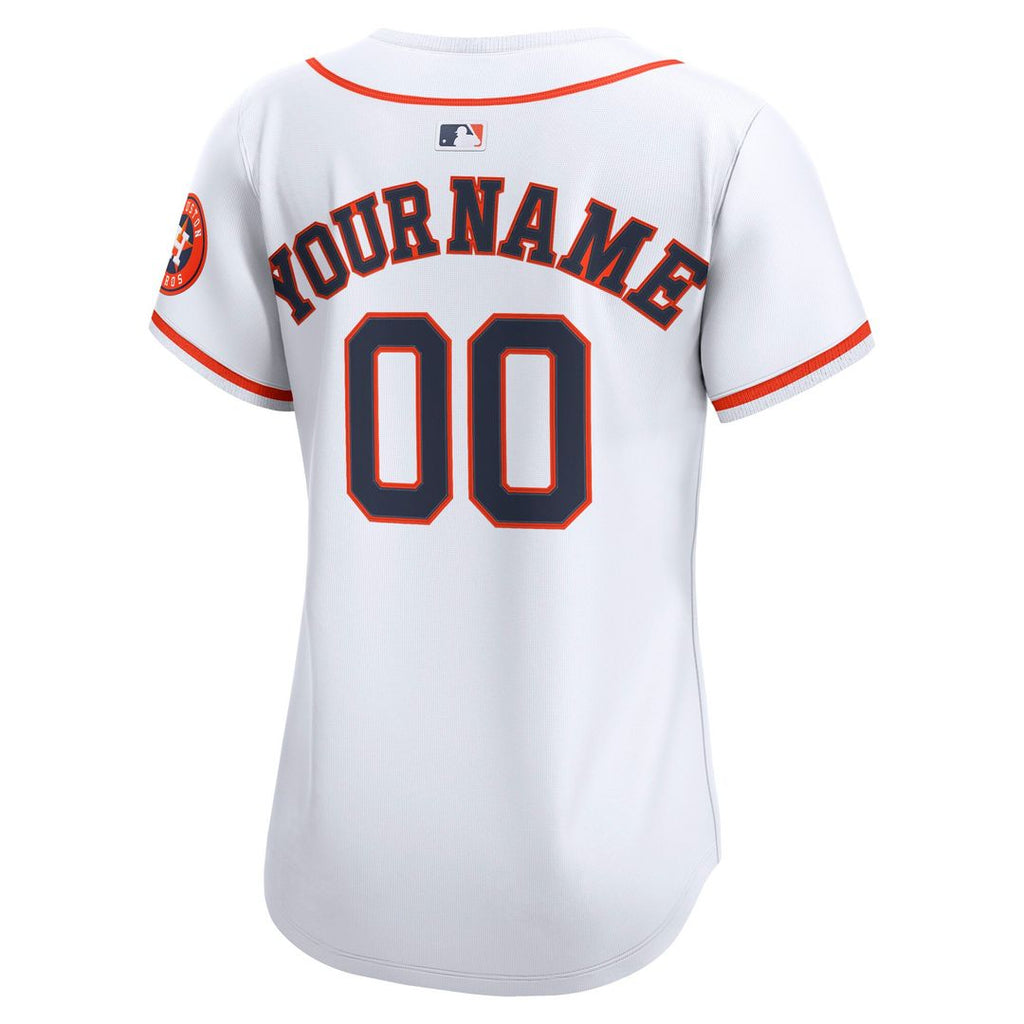 Houston Astros Nike Women's Home Limited Custom Jersey - White Official MLB Team Apparel Baseball Fan Gear