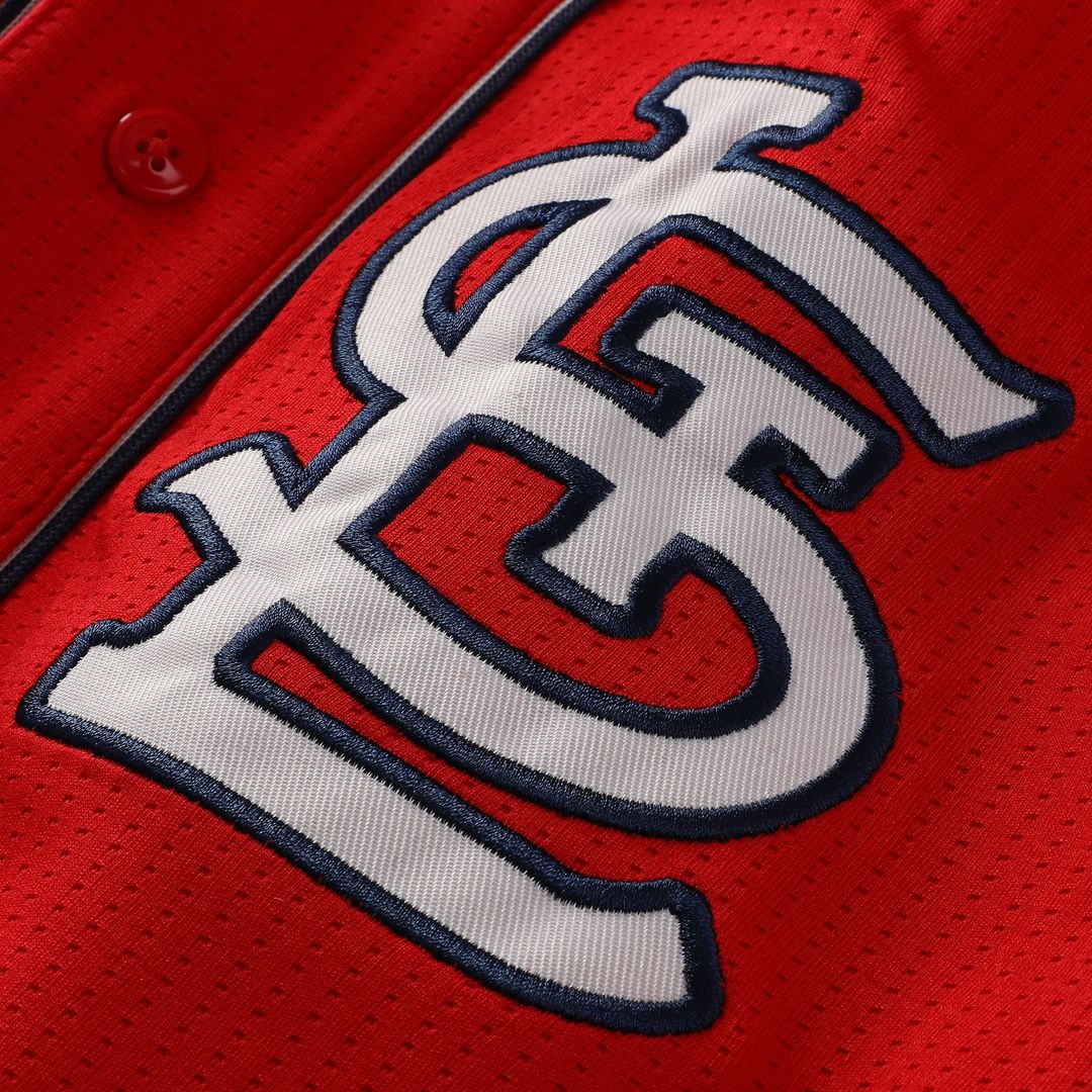 St. Louis Cardinals Stitches Team Color Full-Button Fashion Jersey - Red Official MLB Team Apparel Baseball Fan Gear