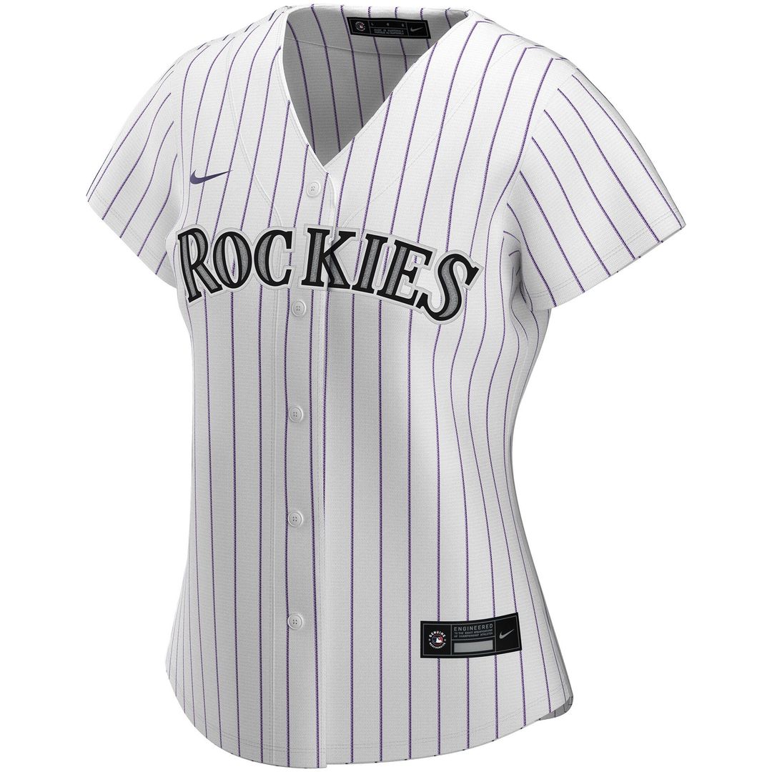 Colorado Rockies Nike Women's Home Replica Custom Jersey - White Official MLB Team Apparel Baseball Fan Gear