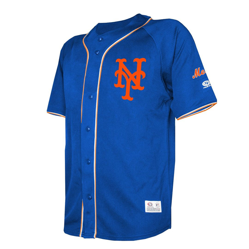 New York Mets Stitches Team Color Full-Button Fashion Jersey - Royal Official MLB Team Apparel Baseball Fan Gear