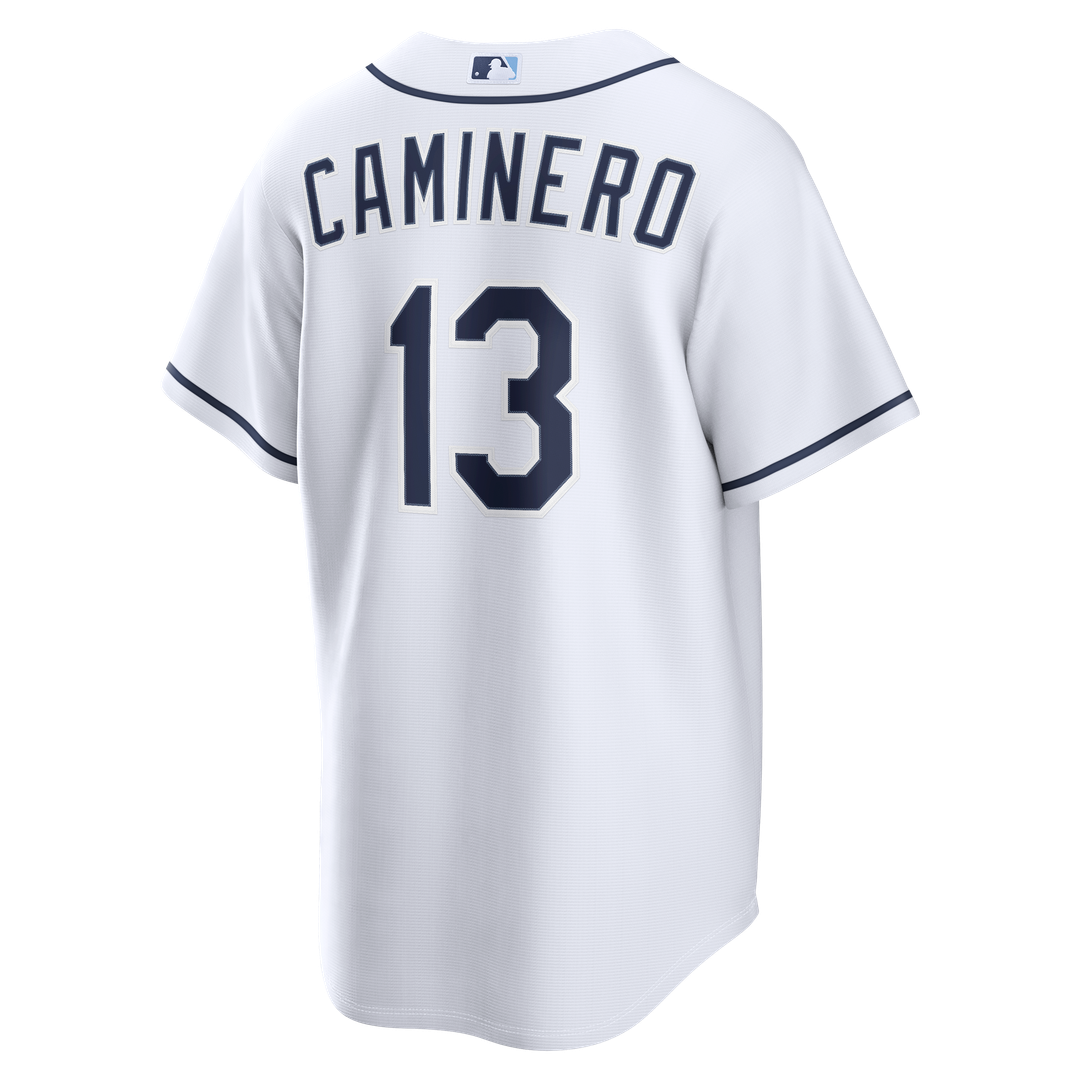 Junior Caminero Tampa Bay Rays Nike Home Replica Jersey - White Official MLB Team Apparel Baseball Fan Gear