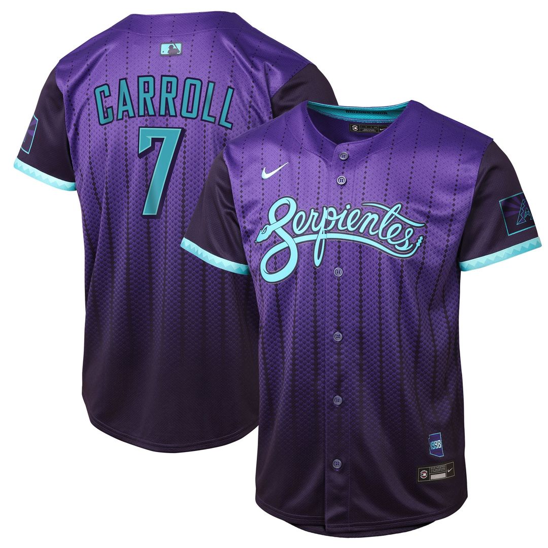 Corbin Carroll Arizona Diamondbacks Nike Youth 2025 City Connect Limited Player Jersey - Purple Official MLB Team Apparel Baseball Fan Gear
