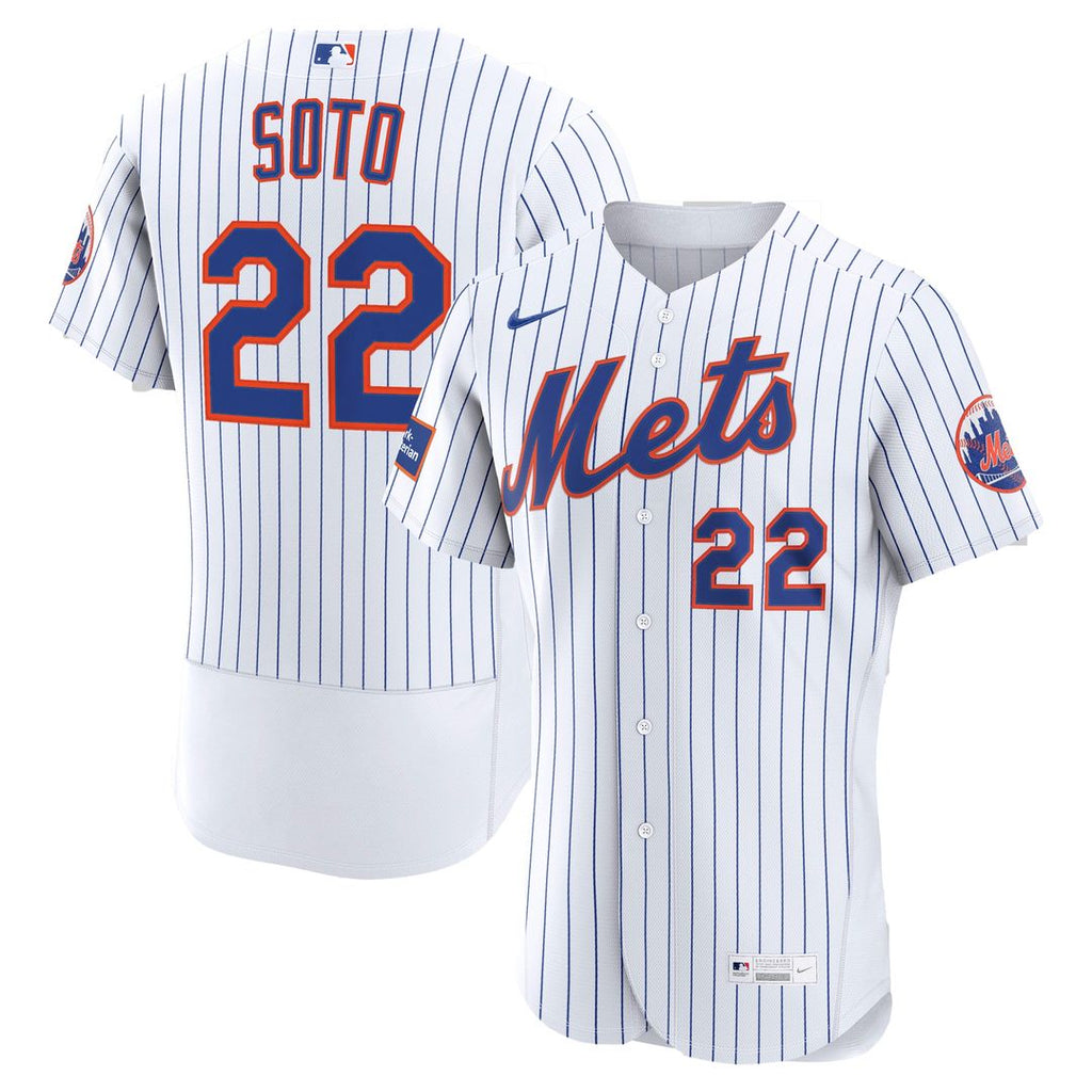 Juan Soto New York Mets Nike Home Authentic Sponsor Patch Jersey - White Official MLB Team Apparel Baseball Fan Gear