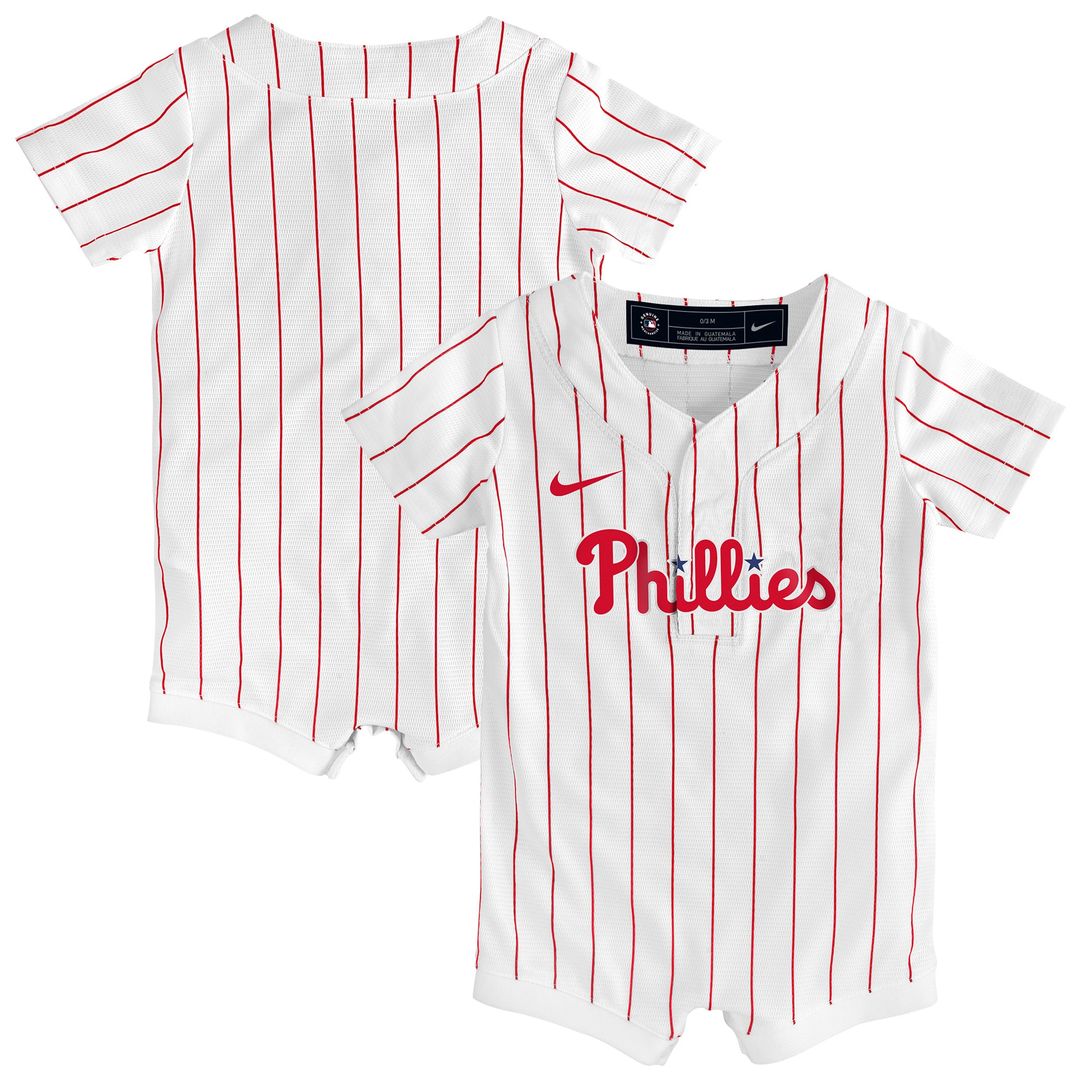 Philadelphia Phillies Nike Newborn Home Replica Romper Jersey - White Official MLB Team Apparel Baseball Fan Gear