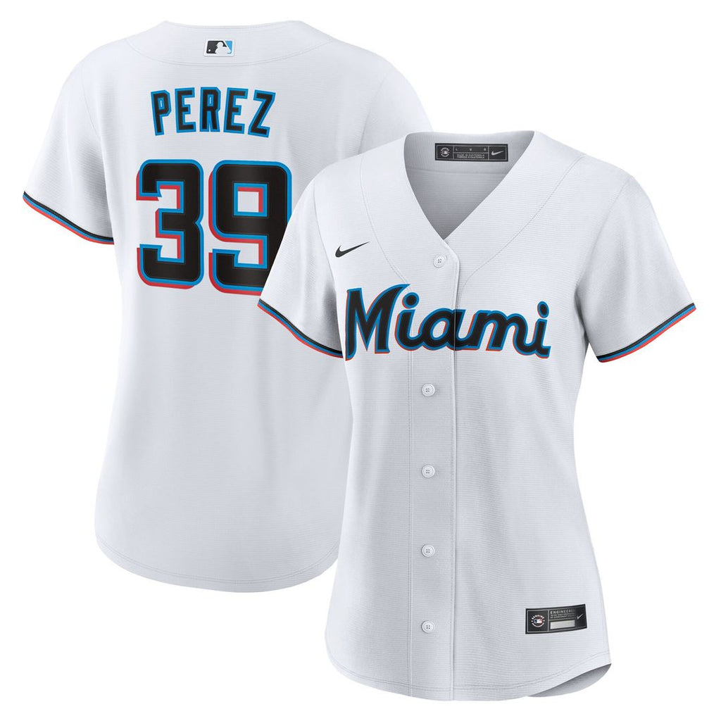 Eury Perez Miami Marlins Nike Women's Home Replica Jersey - White Official MLB Team Apparel Baseball Fan Gear
