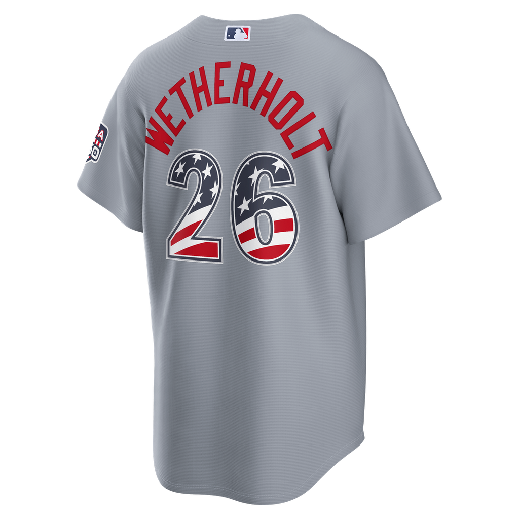 JJ Wetherholt St. Louis Cardinals Nike USA 250 Fourth of July Road Stadium Jersey - Gray Official MLB Team Apparel Baseball Fan Gear