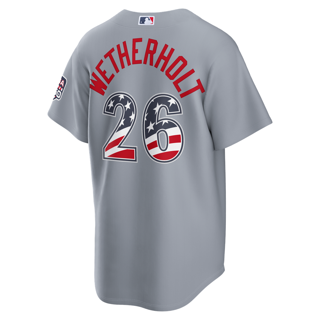 JJ Wetherholt St. Louis Cardinals Nike USA 250 Fourth of July Road Stadium Jersey - Gray Official MLB Team Apparel Baseball Fan Gear