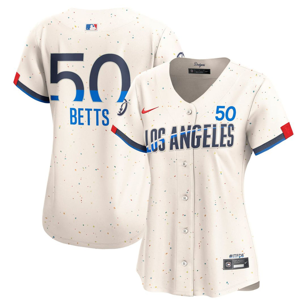 Mookie Betts Los Angeles Dodgers Nike Women's City Connect Limited Jersey – Cream Official MLB Team Apparel Baseball Fan Gear