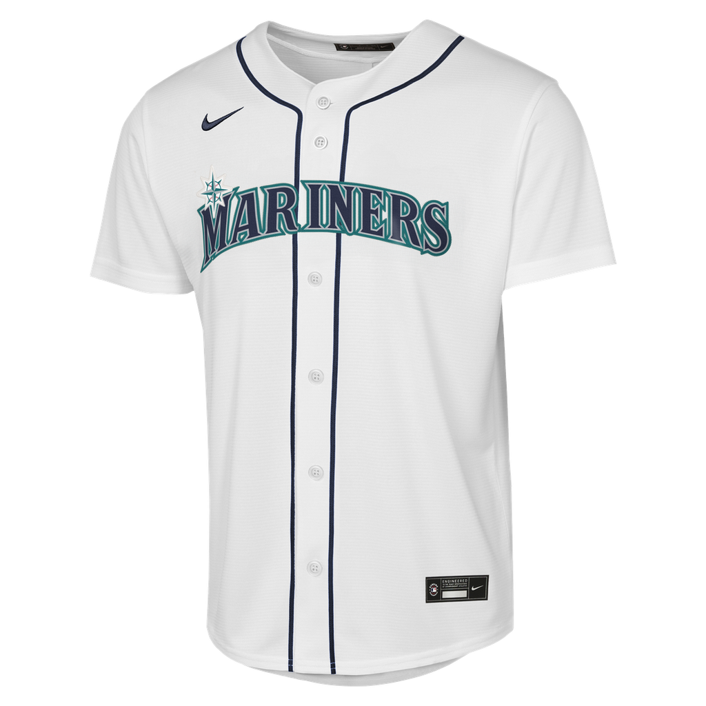 Bryan Woo Seattle Mariners Nike Youth Home Baseline Jersey - White Official MLB Team Apparel Baseball Fan Gear