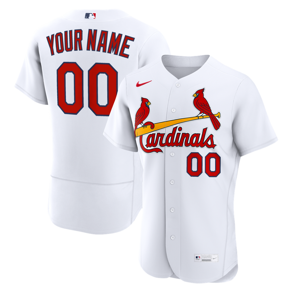 St. Louis Cardinals Nike Home Authentic Custom Jersey - White Official MLB Team Apparel Baseball Fan Gear