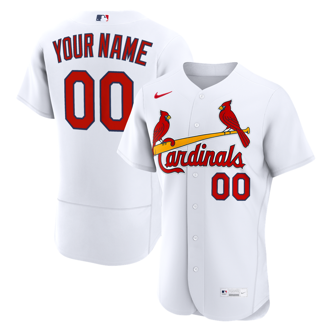 St. Louis Cardinals Nike Home Authentic Custom Jersey - White Official MLB Team Apparel Baseball Fan Gear