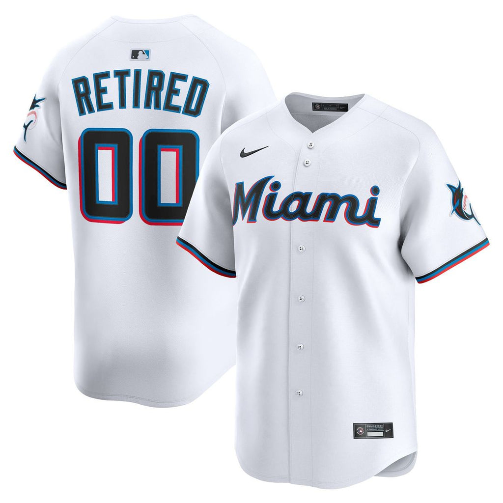 Miami Marlins Nike Home Limited Pick-A-Player Retired Roster Jersey - White Official MLB Team Apparel Baseball Fan Gear