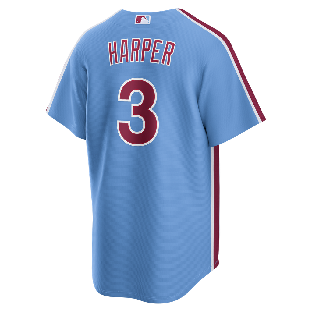 Bryce Harper Philadelphia Phillies Nike Alternate Replica Jersey - Light Blue Official MLB Team Apparel Baseball Fan Gear