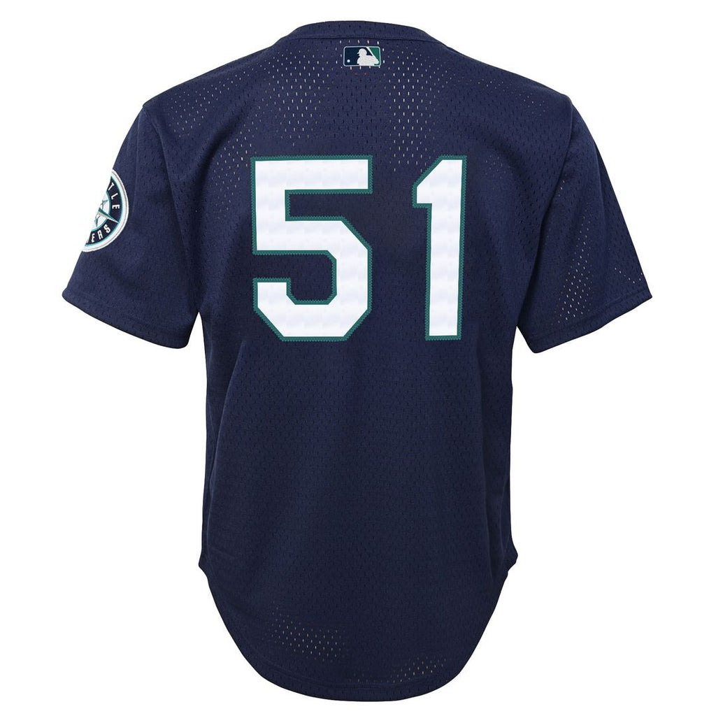 Ichiro Suzuki Seattle Mariners Mitchell & Ness Youth Cooperstown Collection Mesh Batting Practice Jersey - Navy Official MLB Team Apparel Baseball Fan
