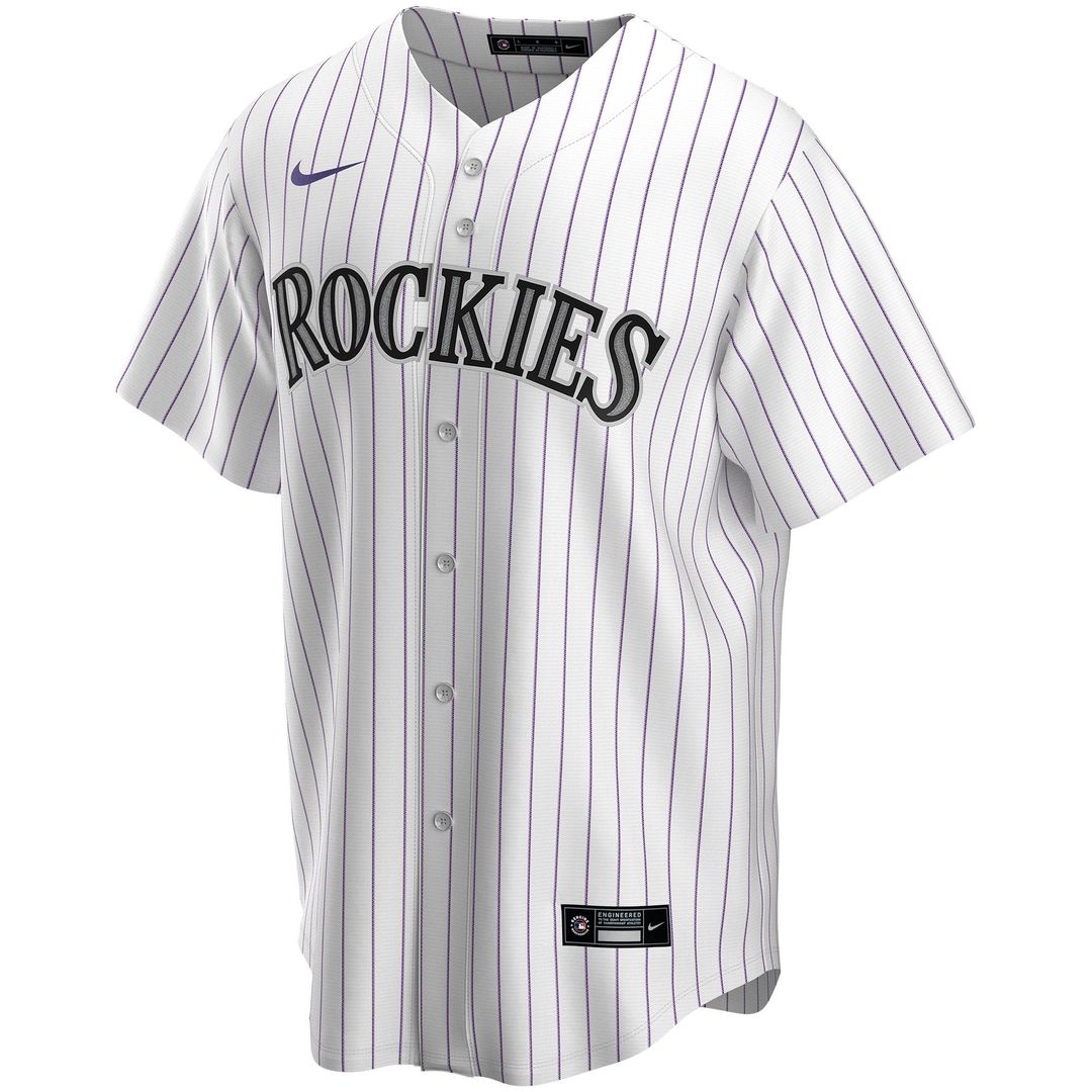 Colorado Rockies Nike Home Replica Custom Jersey - White Official MLB Team Apparel Baseball Fan Gear