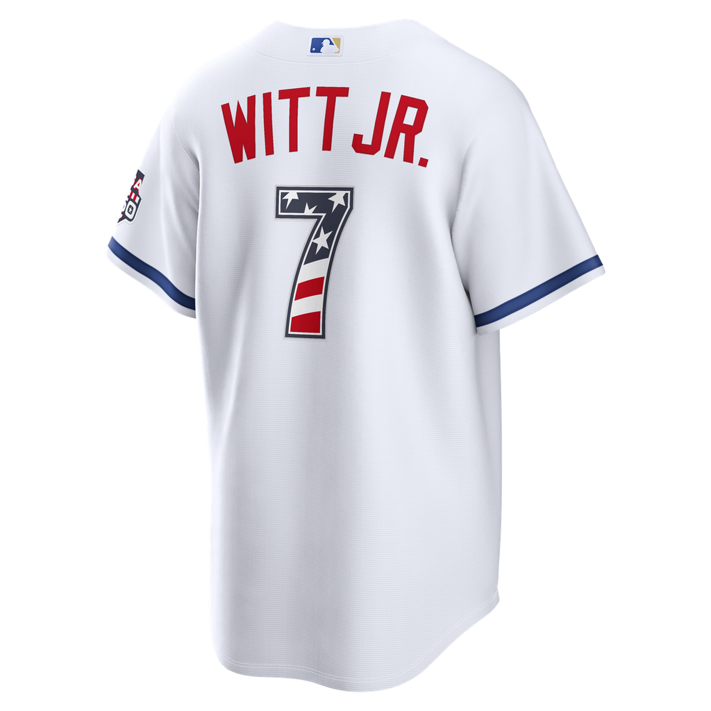 Bobby Witt Jr. Kansas City Royals Nike USA 250 Fourth of July Home Stadium Jersey - White Official MLB Team Apparel Baseball Fan Gear
