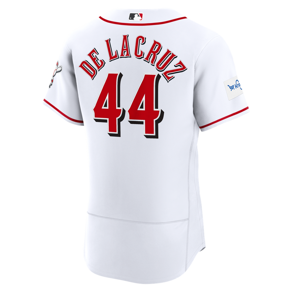Elly De La Cruz Cincinnati Reds Nike Home Authentic Sponsor Patch Jersey - White Official MLB Team Apparel Baseball Fan Gear