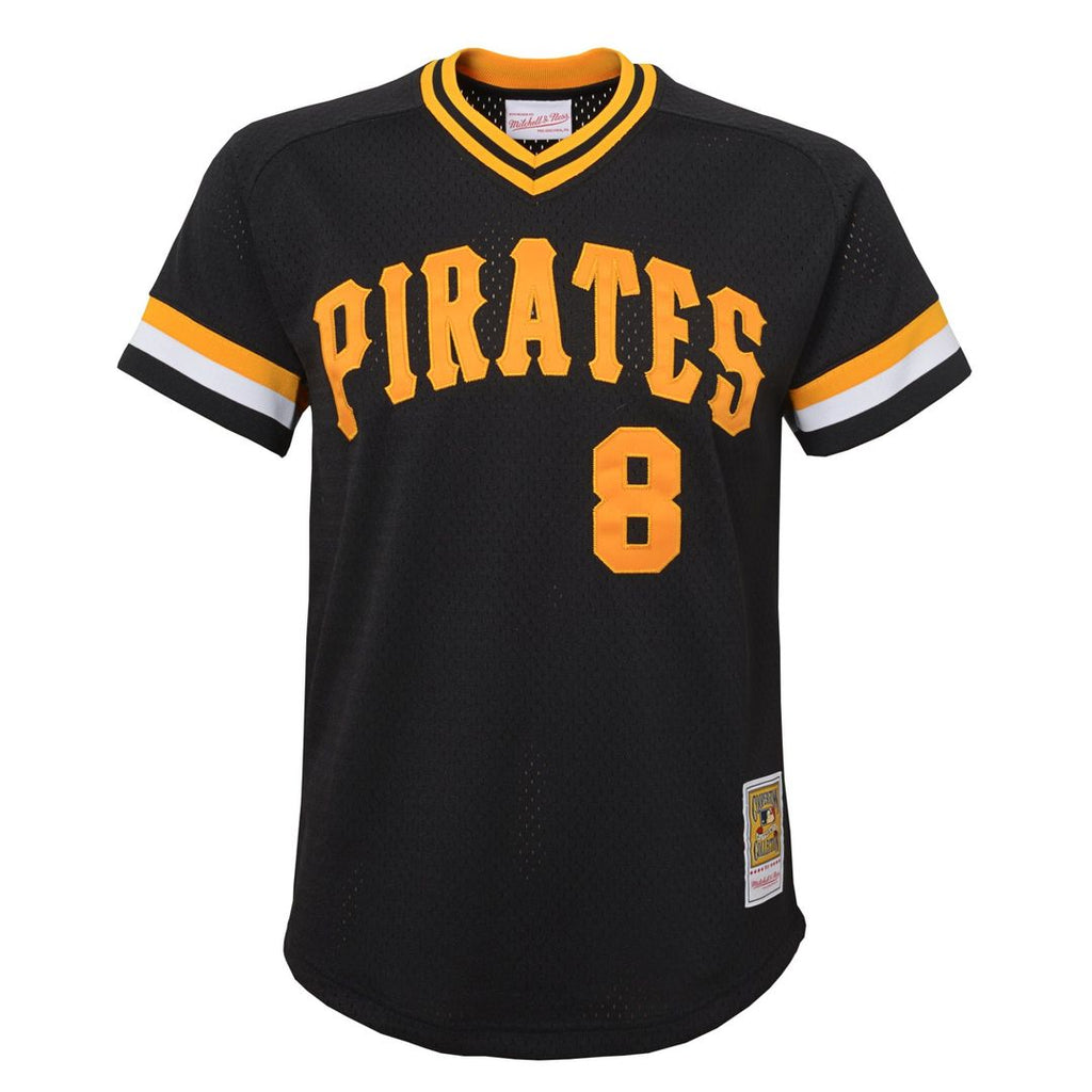 Willie Stargell Pittsburgh Pirates Mitchell & Ness Youth Cooperstown Collection Mesh Batting Practice Jersey - Black Official MLB Team Apparel Basebal