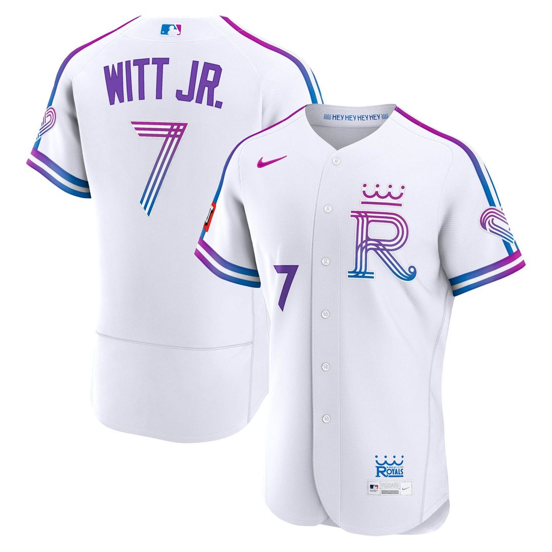 Bobby Witt Jr. Kansas City Royals Nike 2026 City Connect Authentic Sponsor Patch Jersey - White Official MLB Team Apparel Baseball Fan Gear