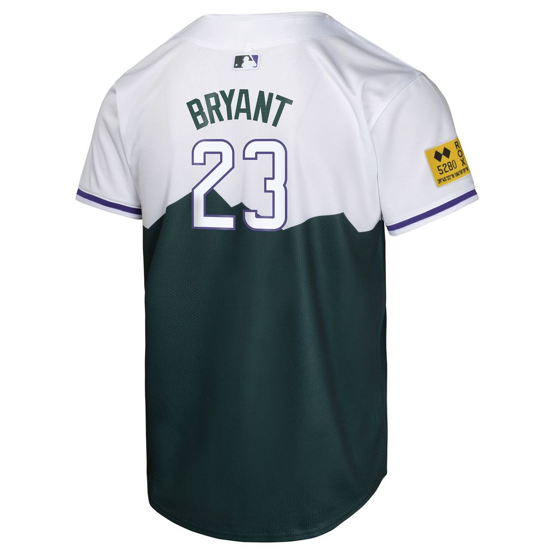 Kris Bryant Colorado Rockies Nike Youth City Connect Limited Player Jersey - Green Official MLB Team Apparel Baseball Fan Gear