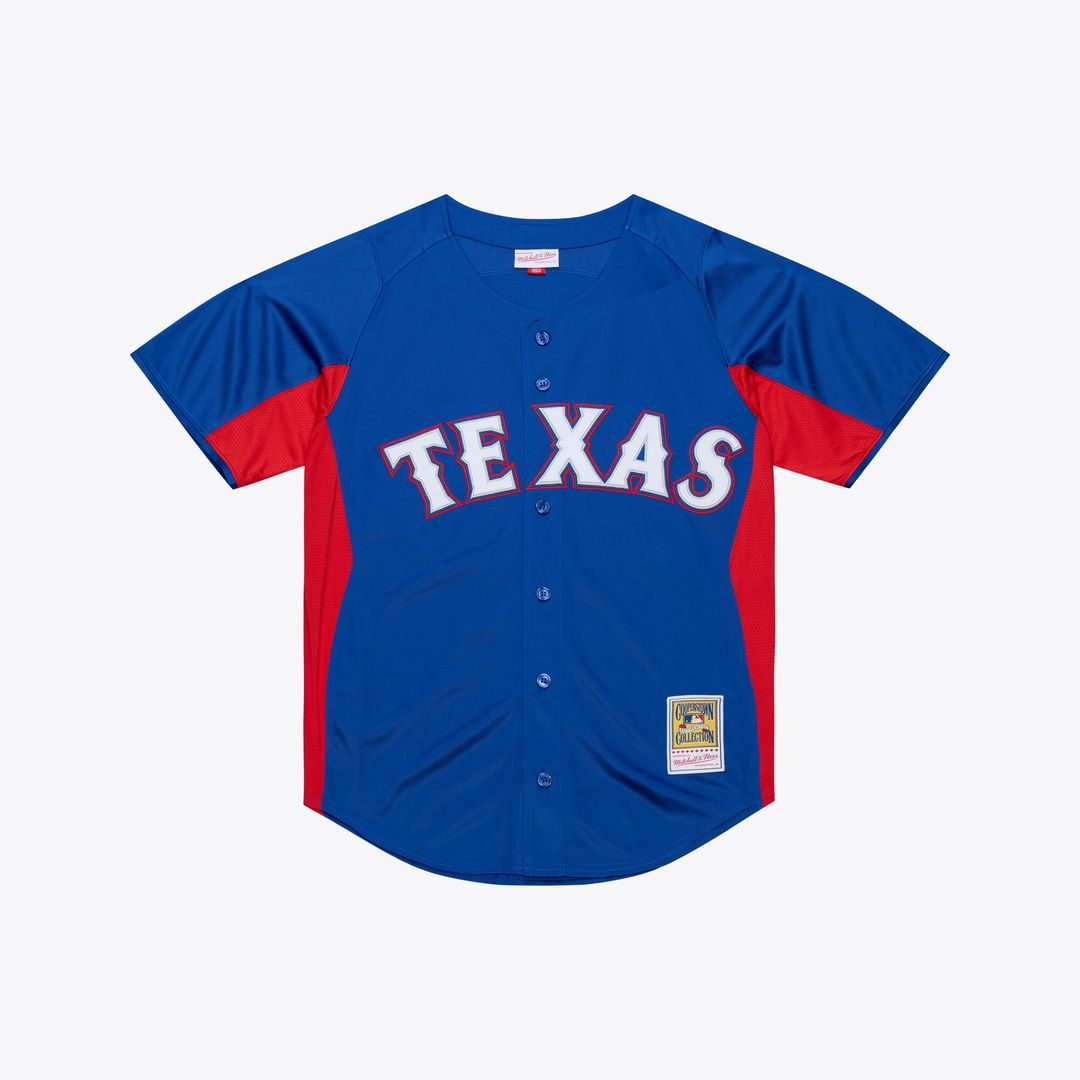 Adrian Beltre Texas Rangers Mitchell & Ness Cooperstown Mesh Batting Practice Button-Up Jersey - Royal Official MLB Team Apparel Baseball Fan Gear