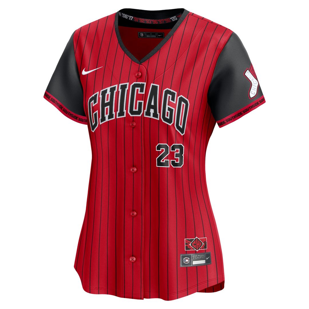 Andrew Benintendi Chicago White Sox Nike Women's 2025 City Connect Limited Player Jersey - Red/Black Official MLB Team Apparel Baseball Fan Gear