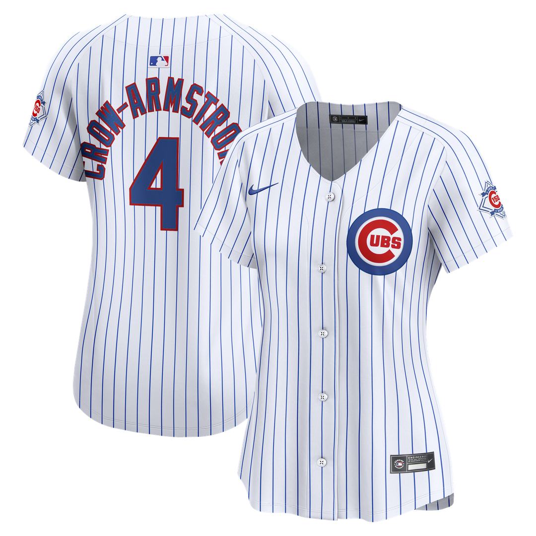 Pete Crow-Armstrong Chicago Cubs Nike Women's 150th Anniversary Limited Jersey - White Official MLB Team Apparel Baseball Fan Gear