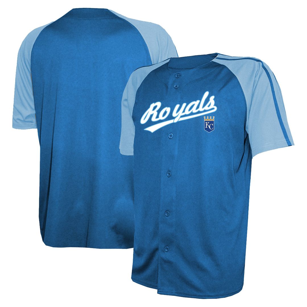 Kansas City Royals Stitches Team Raglan Jersey - Royal Official MLB Team Apparel Baseball Fan Gear