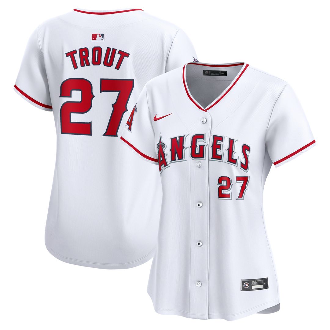 Mike Trout Los Angeles Angels Nike Women's Home Limited Player Jersey - White Official MLB Team Apparel Baseball Fan Gear