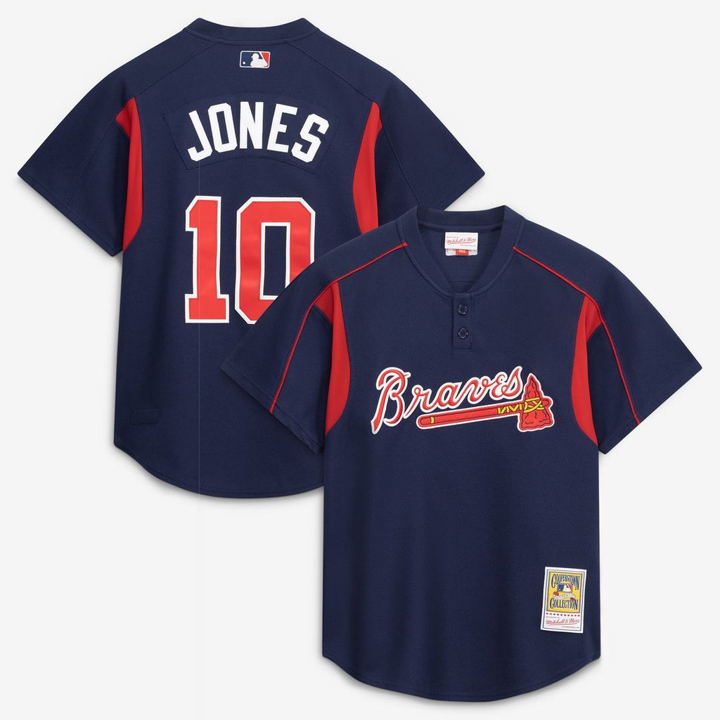 Chipper Jones Atlanta Braves Mitchell & Ness Authentic Batting Practice Jersey - Navy Official MLB Team Apparel Baseball Fan Gear