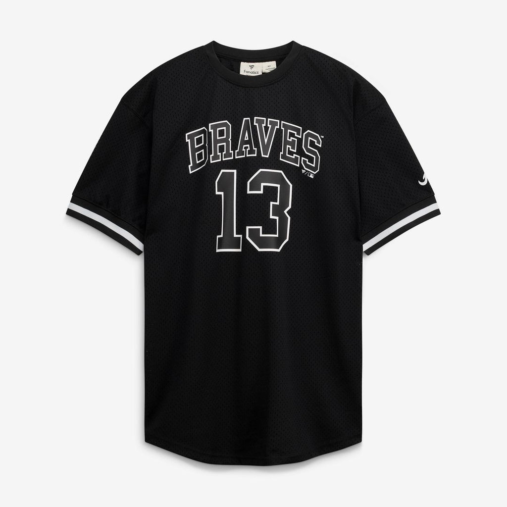 Ronald Acuña Jr. Atlanta Braves Fanatics Big & Tall Heavyweight Mesh Jersey - Black/White Official MLB Team Apparel Baseball Fan Gear