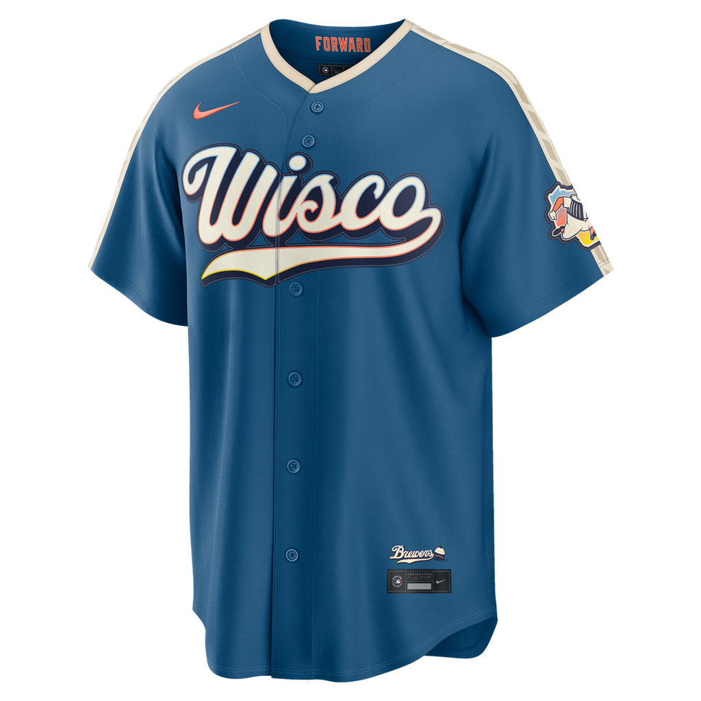 Milwaukee Brewers Nike 2026 City Connect Stadium Jersey - Mineral Blue Official MLB Team Apparel Baseball Fan Gear