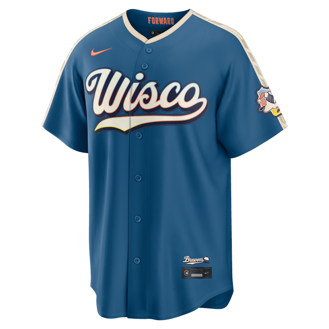 Milwaukee Brewers Nike 2026 City Connect Stadium Jersey - Mineral Blue Official MLB Team Apparel Baseball Fan Gear