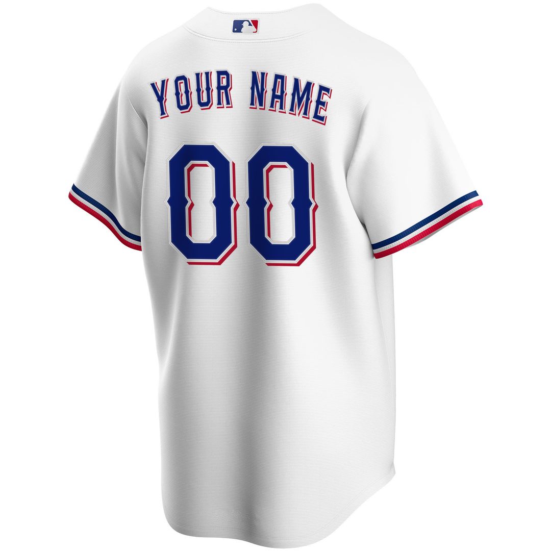 Texas Rangers Nike Home Replica Custom Jersey - White Official MLB Team Apparel Baseball Fan Gear